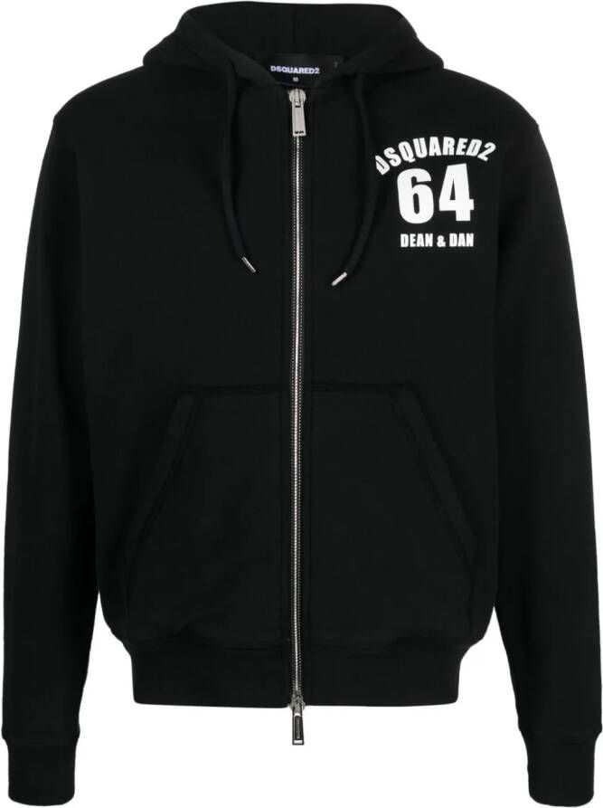 Dsquared2 Hoodie met rits Zwart