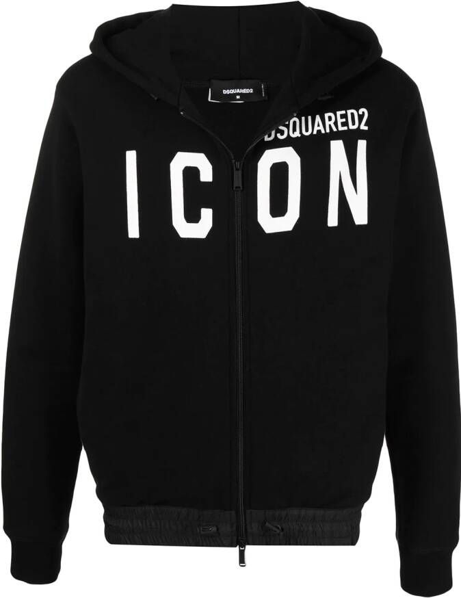 Dsquared2 Hoodie met rits Zwart