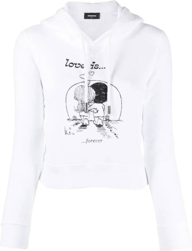 DSQUARED2 Hoodie met tekst Wit