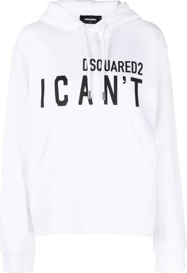 DSQUARED2 Hoodie met tekst Wit