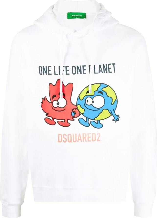 DSQUARED2 Hoodie met trekkoord Wit