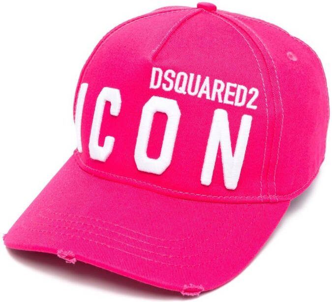 DSQUARED2 Icon embroidered-logo baseball cap Roze