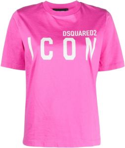 Dsquared2 Icon logo-print T-shirt Roze