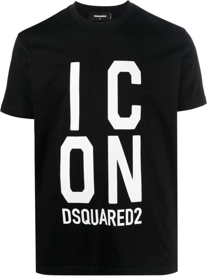 DSQUARED2 Icon logo-print T-shirt Zwart