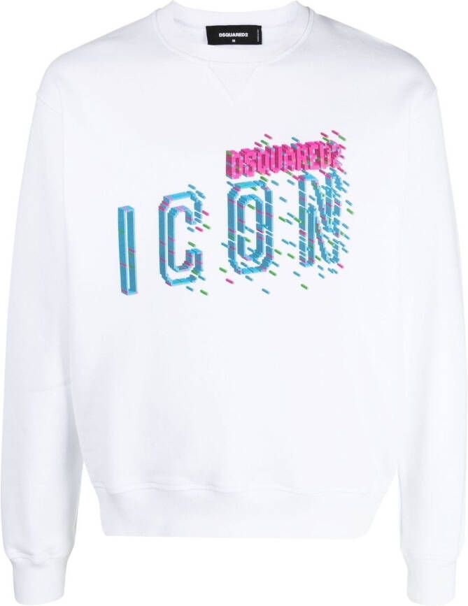 Dsquared2 Icon-print cotton sweatshirt Wit