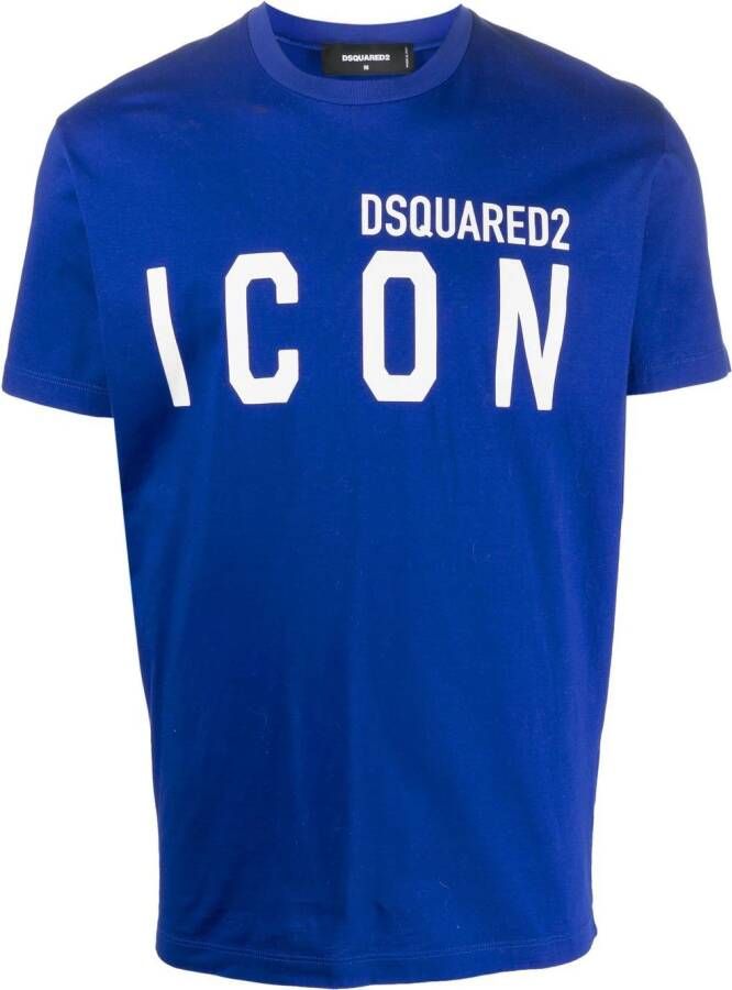 Dsquared2 Icon-print cotton T-shirt Blauw