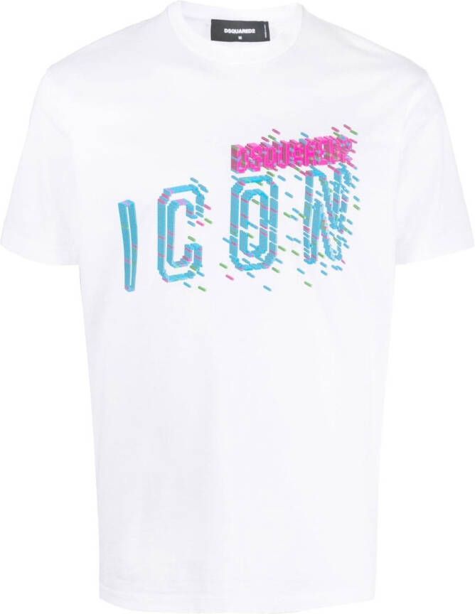DSQUARED2 Icon-print cotton T-shirt Wit