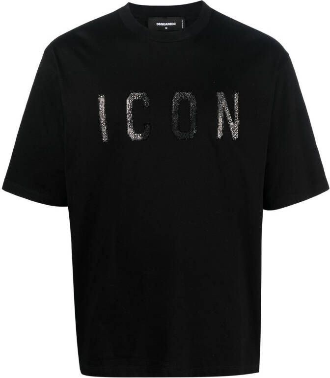 DSQUARED2 Icon-print cotton T-shirt Zwart