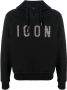 DSQUARED2 Icon studded hoodie Zwart - Thumbnail 1