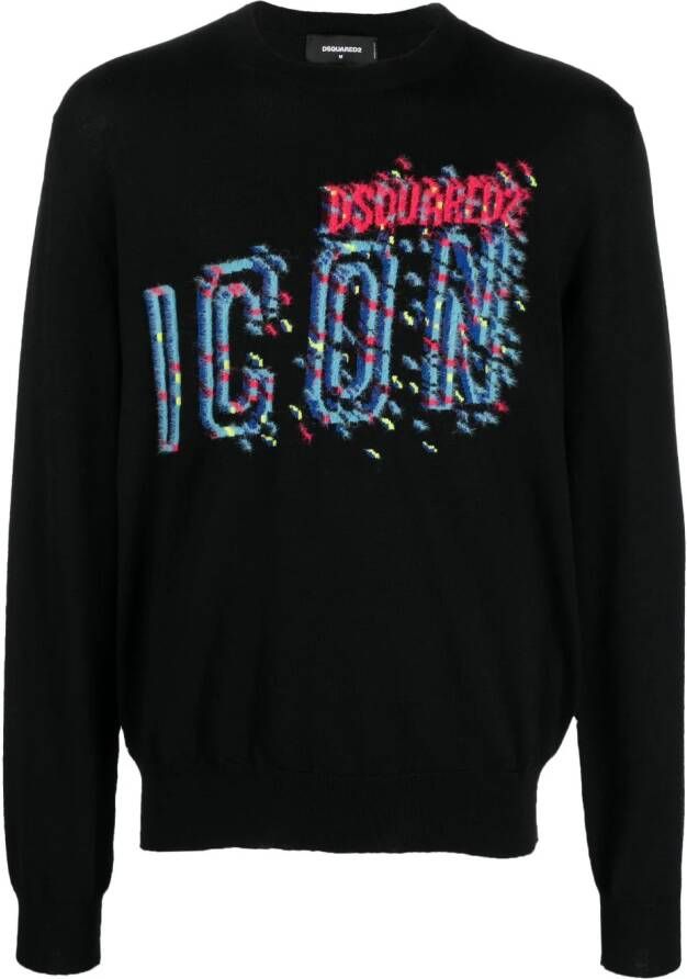 Dsquared2 Intarsia trui Zwart