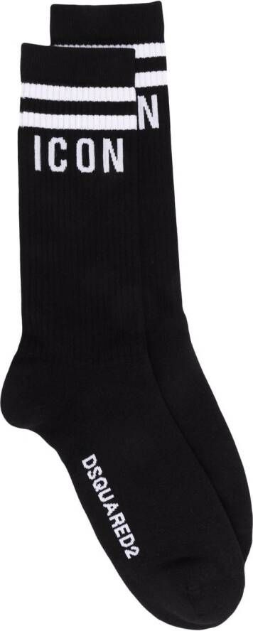 Dsquared2 Intarsia sokken Zwart