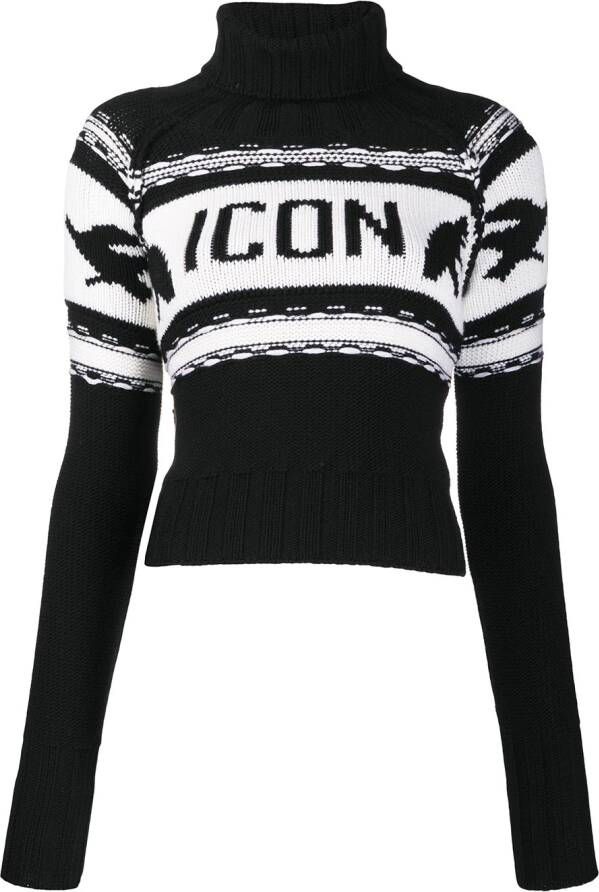 Dsquared2 Intarsia trui Zwart