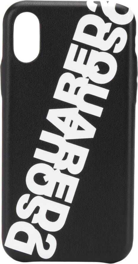 DSQUARED2 iPhone X hoesje met logo Zwart
