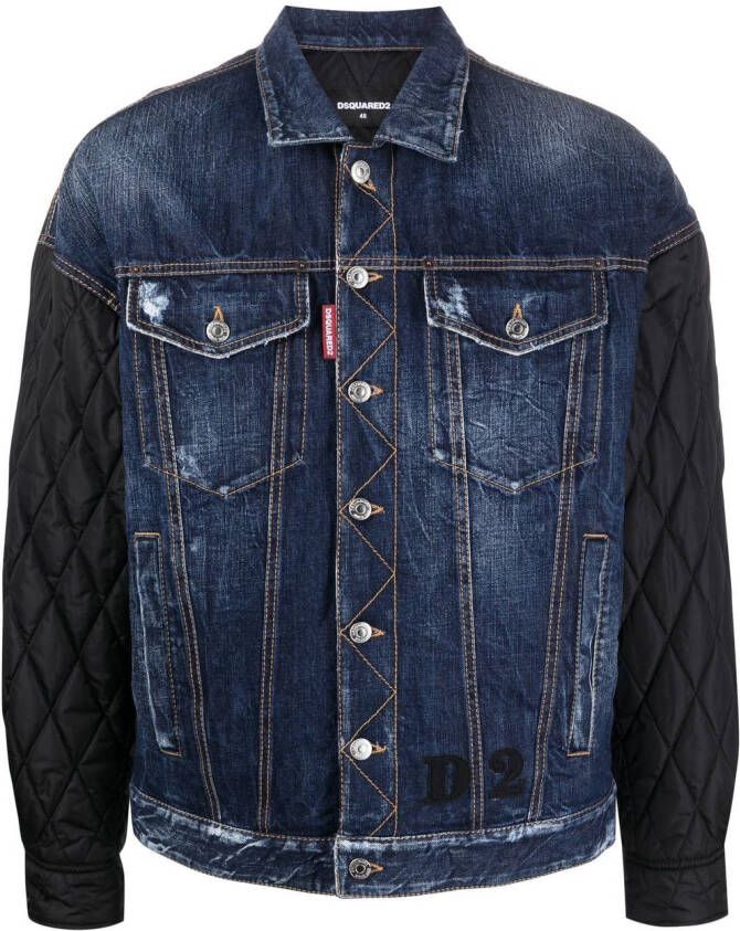 DSQUARED2 Jack met contrasterende mouwen Blauw