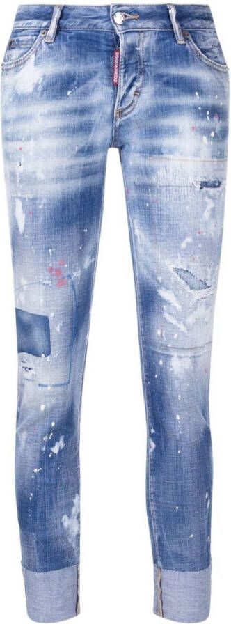 DSQUARED2 Jeans met geborduurd logo Blauw