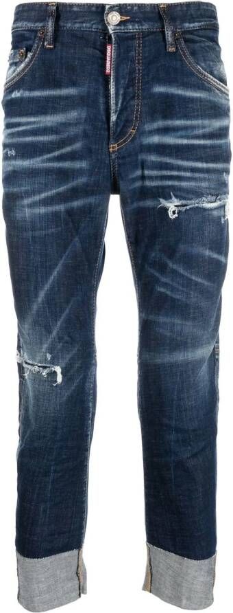 DSQUARED2 Jeans met geborduurde bloemen Blauw