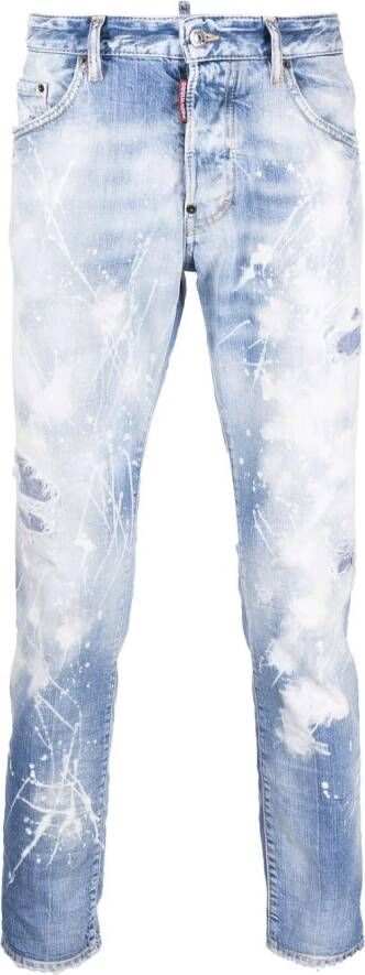 DSQUARED2 Jeans met verf spetters Blauw