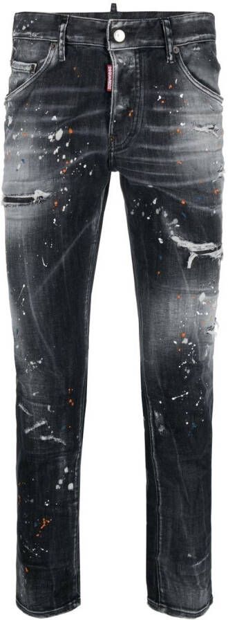 Dsquared2 Jeans met verfspatten Zwart