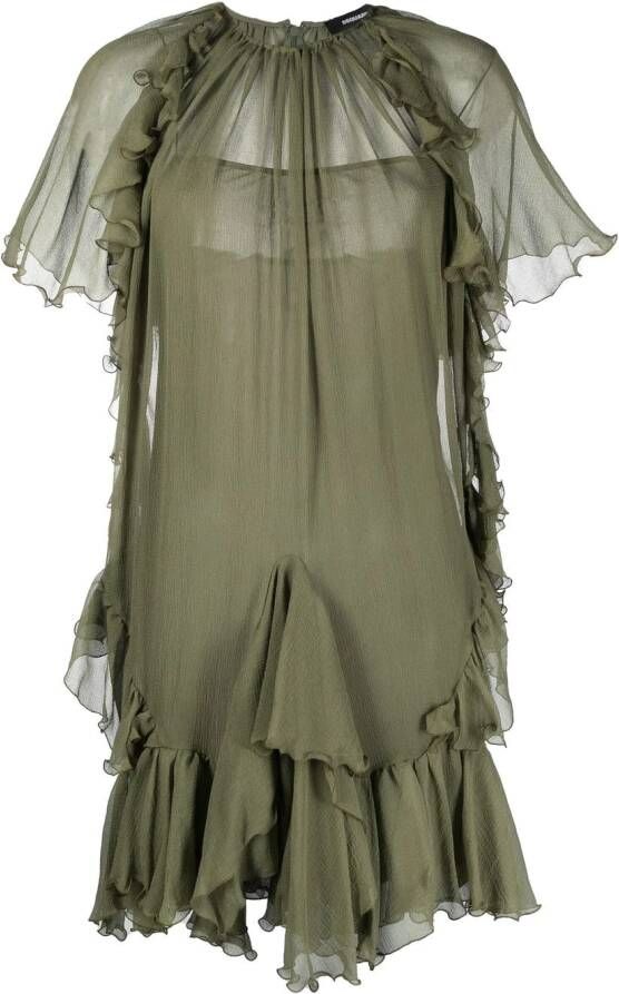 Dsquared2 Jurk met ruches Groen
