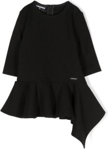 Dsquared2 Kids Midi-jurk met asymmetrische afwerking Zwart