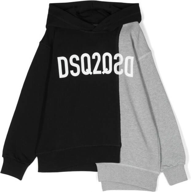 Dsquared2 Kids Asymmetrische hoodie Zwart