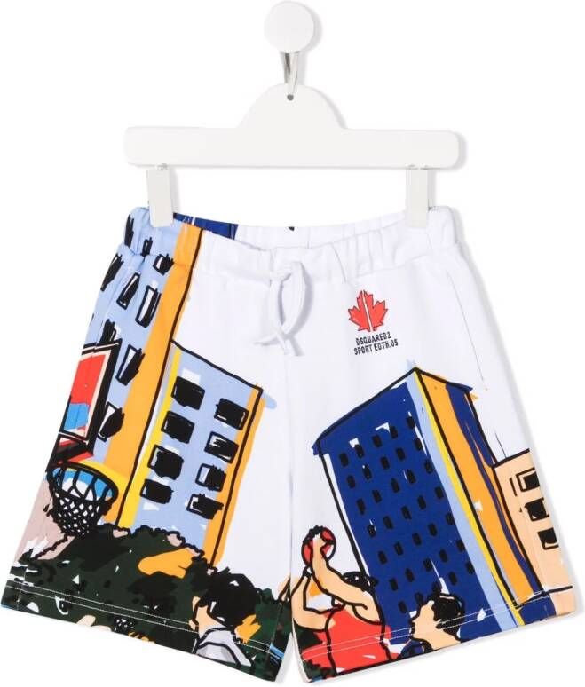 DSQUARED2 KIDS Bermuda shorts met print Wit