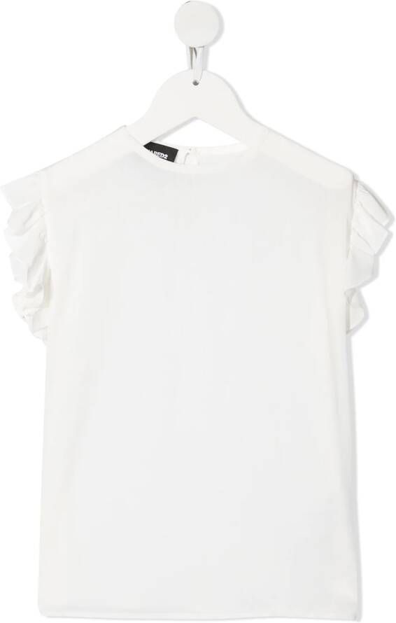 Dsquared2 Kids Blouse met ruches Wit