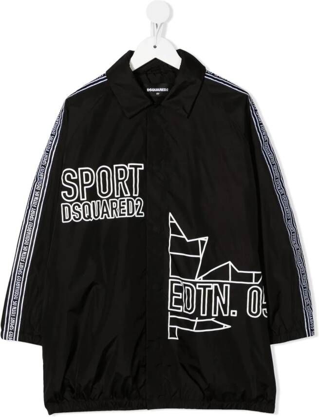 DSQUARED2 KIDS Bomberjack met logoband Zwart