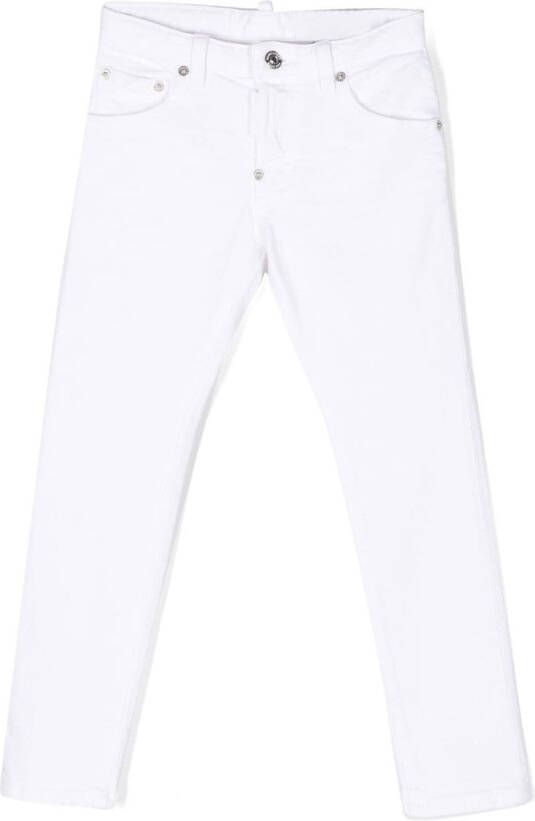 Dsquared2 Kids Jeans met vijf zakken Wit
