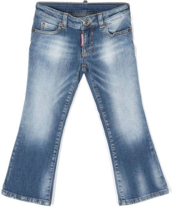 Dsquared2 Kids Jeans met vijf zakken Blauw