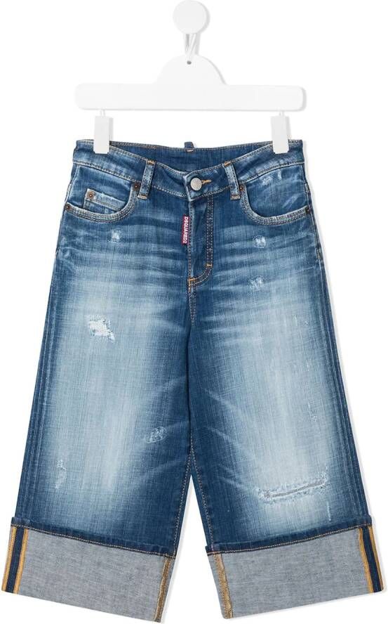 Dsquared2 Kids Cropped jeans Blauw