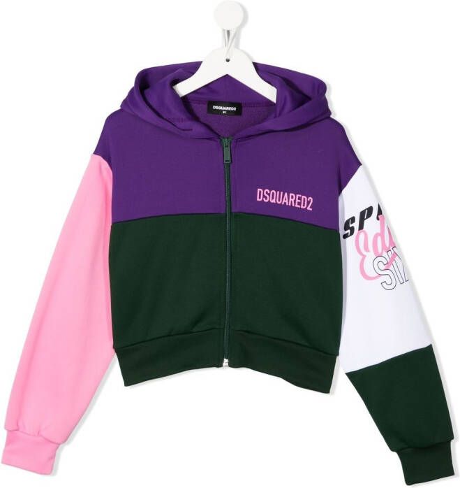 DSQUARED2 KIDS Hoodie met colourblocking Paars