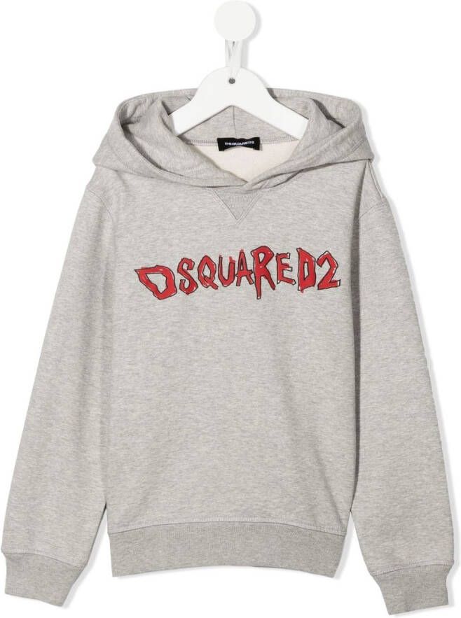 DSQUARED2 KIDS Hoodie met logoprint Grijs