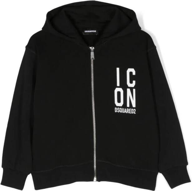 DSQUARED2 KIDS Hoodie met logoprint Zwart