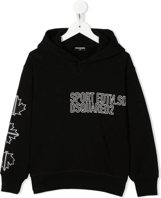 Dsquared hoodie met tekst zwart Sweater Katoen Capuchon 140