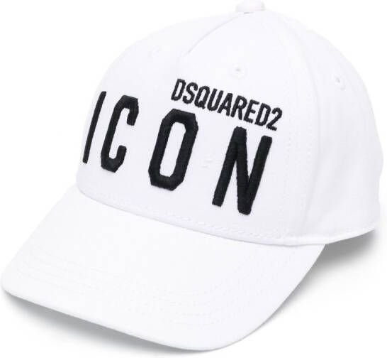 Dsquared2 Kids Honkbalpet met geborduurd logo Wit