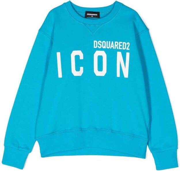 Dsquared2 Kids Sweater met logoprint Blauw