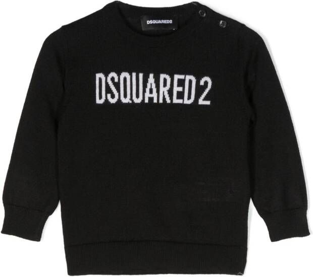 DSQUARED2 KIDS Intarsia trui Zwart