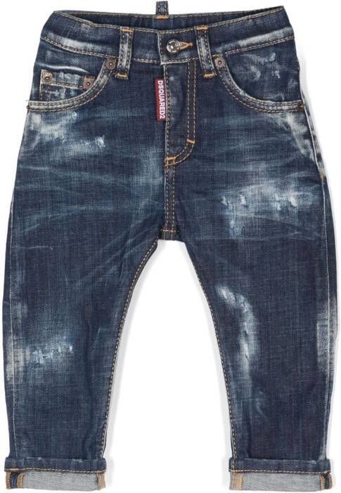 Dsquared2 Kids Jeans met contrasterend stiksel Blauw