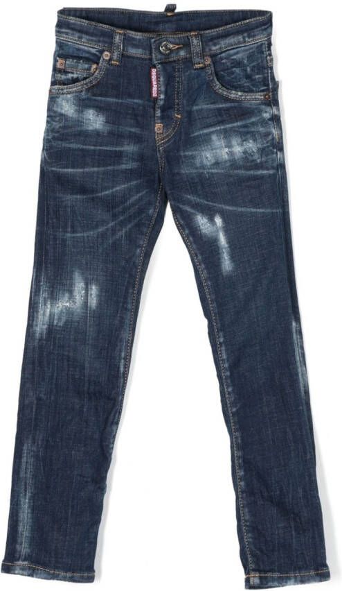 Dsquared2 Kids Jeans met gebleekt-effect Blauw