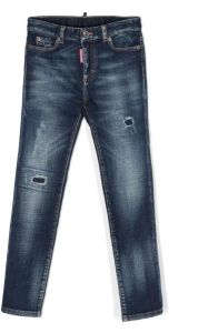 Dsquared2 Kids Jeans met gerafeld-effect Blauw