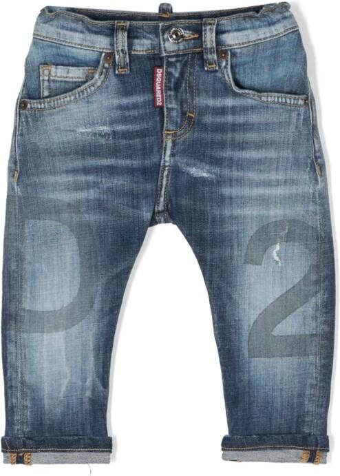 Dsquared2 Kids Jeans met logoprint Blauw