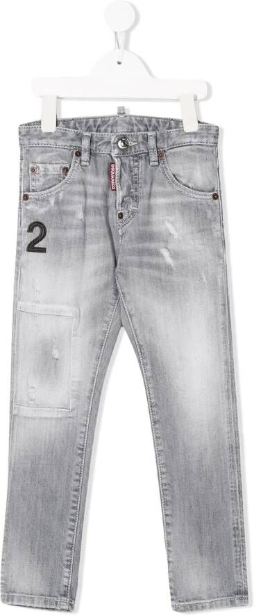 DSQUARED2 KIDS Jeans met patch Grijs