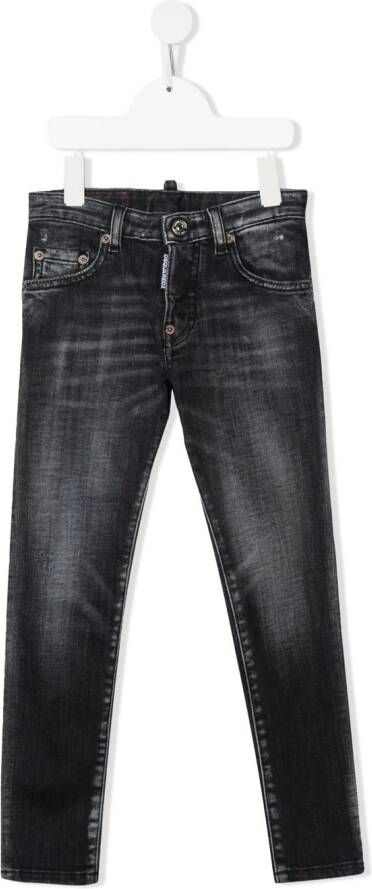 Dsquared2 Kids Jeans met stonewashed-effect Zwart