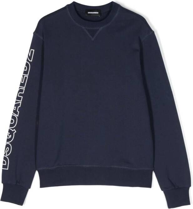 Dsquared2 Kids Sweater met logoprint Blauw