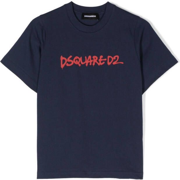Dsquared2 Kids T-shirt met logoprint Blauw