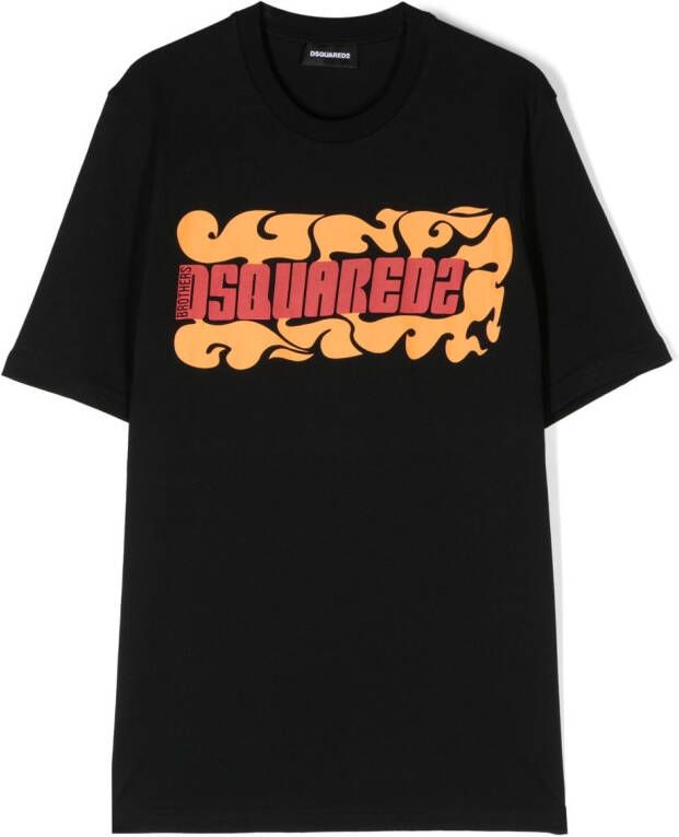 DSQUARED2 KIDS T-shirt met logoprint Zwart