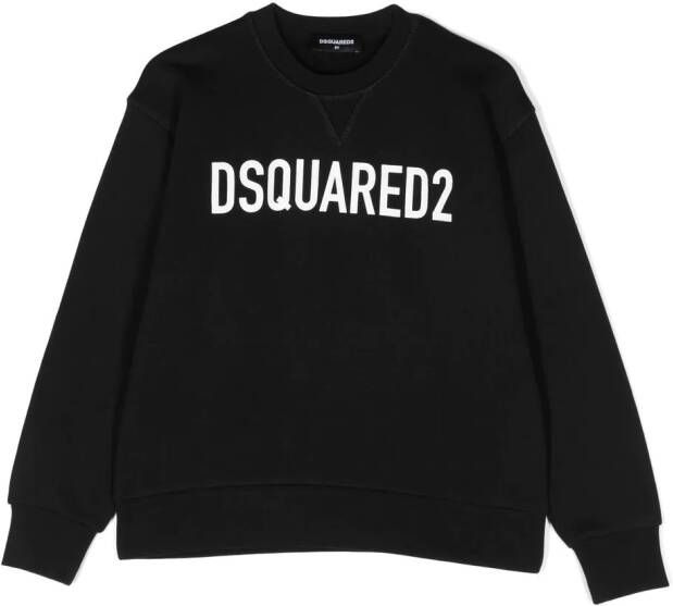 Dsquared2 Kids Sweater met logoprint Zwart