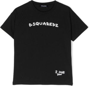 Dsquared2 Kids T-shirt met geborduurd logo Zwart