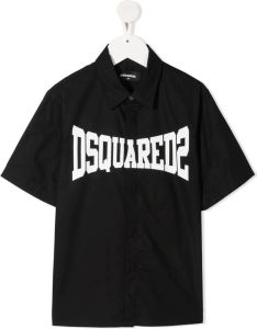 Dsquared2 Kids Poloshirt met logoprint Zwart